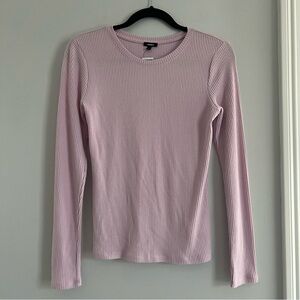 Express Lavender Ribbed Long Sleeve Top